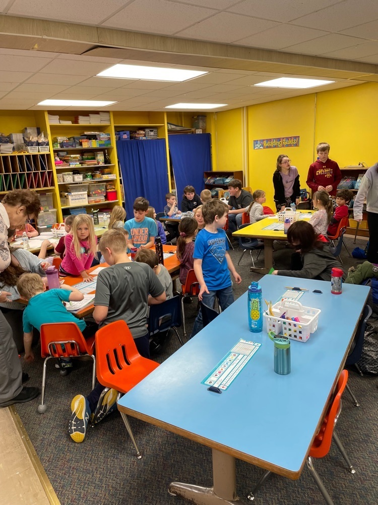 The sixth graders playing their math game!