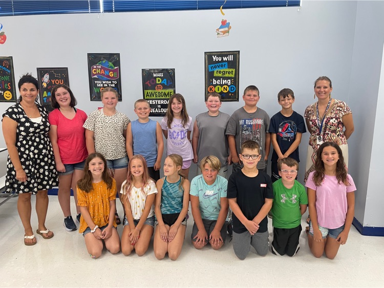Our 5th grade class together in the air conditioning!